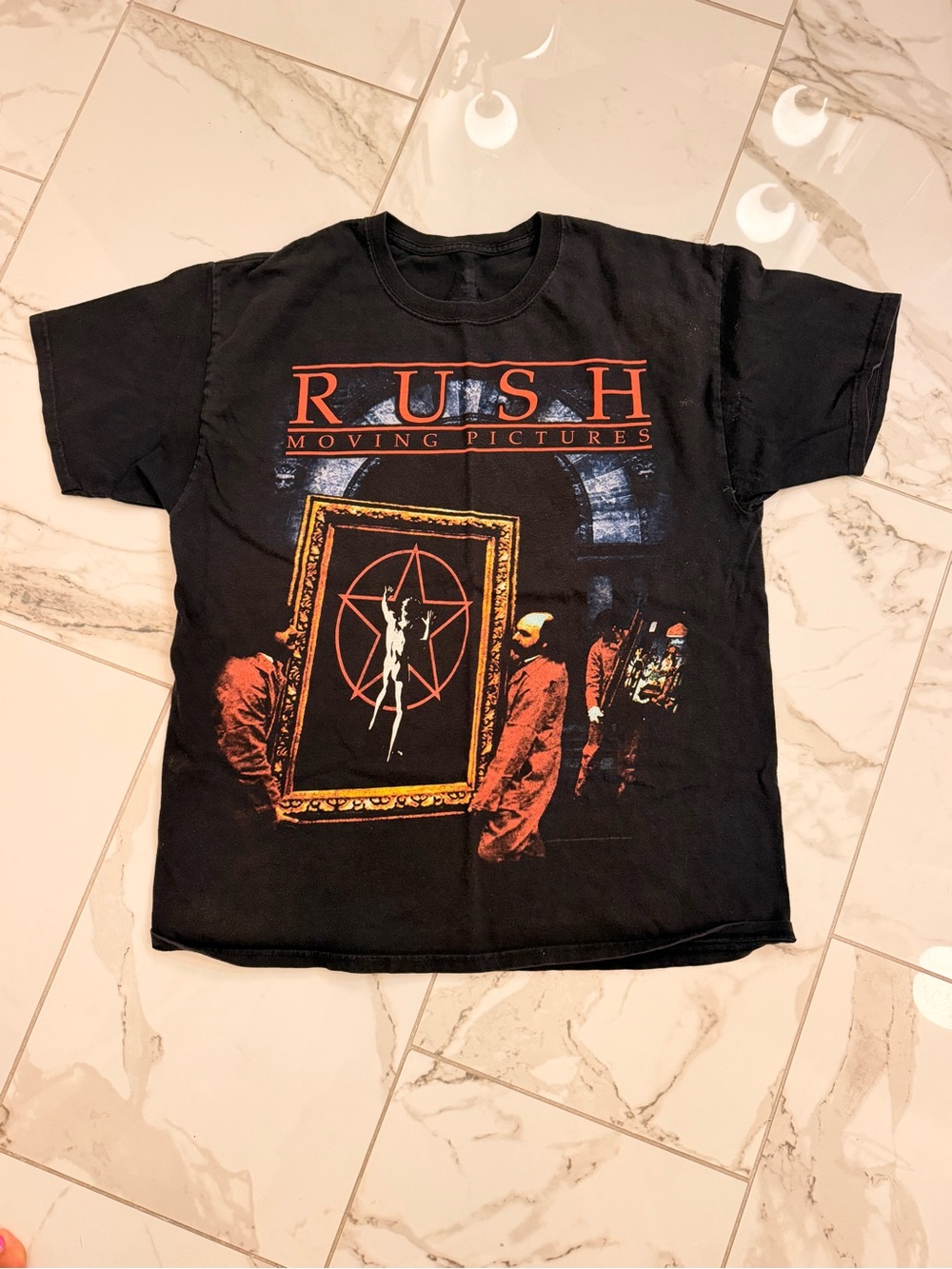 Vintage Rush Moving Pictures Black Graphic Band T‑Shirt